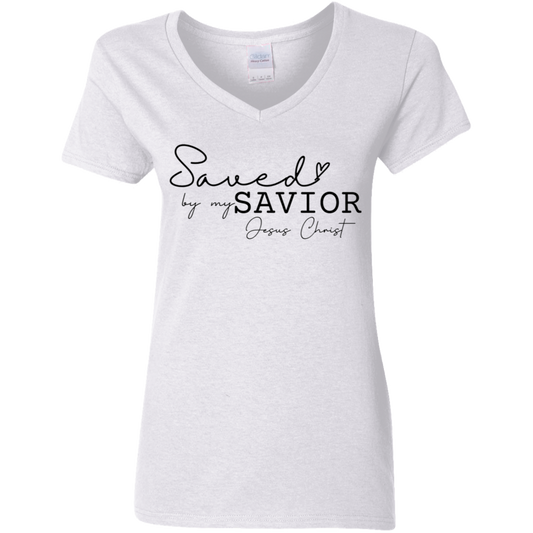 Saved by my savior V-Neck T-Shirt