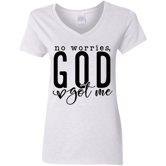 God got my no worries V-Neck T-Shirt