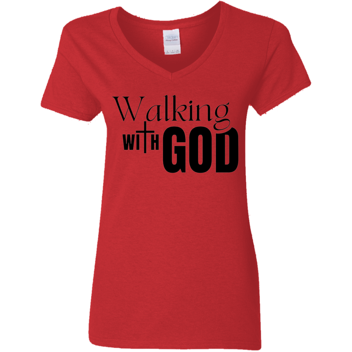 Walking with God V-Neck T-Shirt