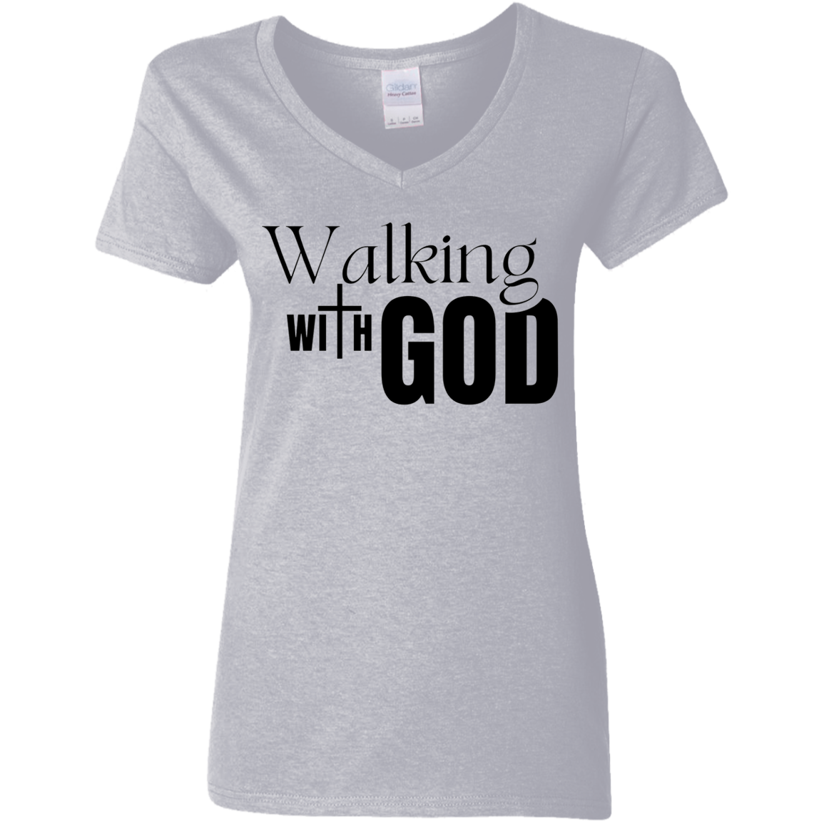 Walking with God V-Neck T-Shirt