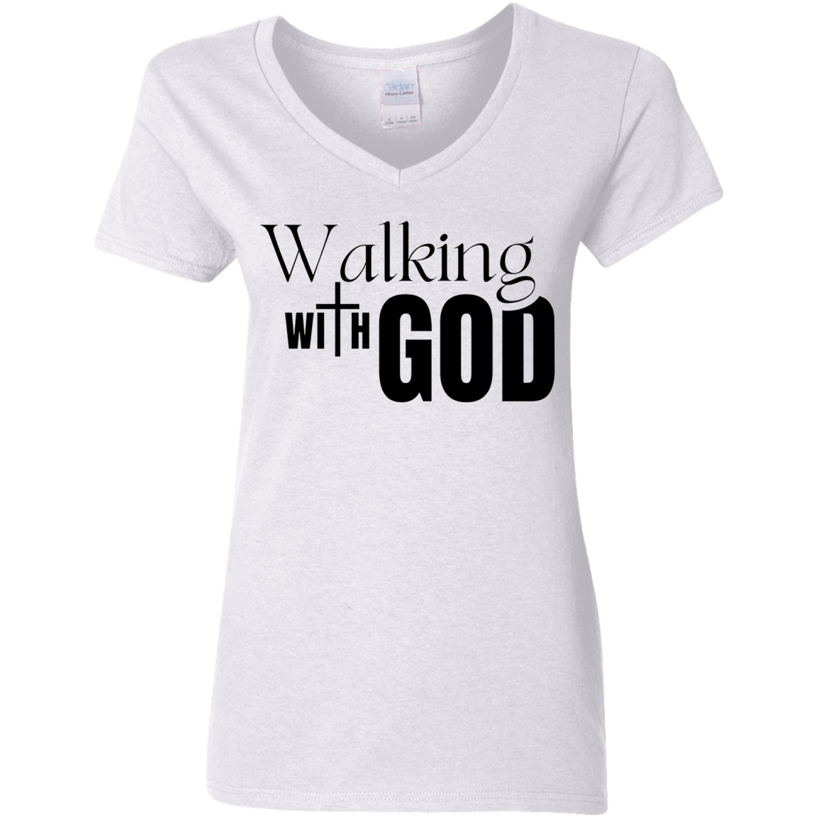 Walking with God V-Neck T-Shirt