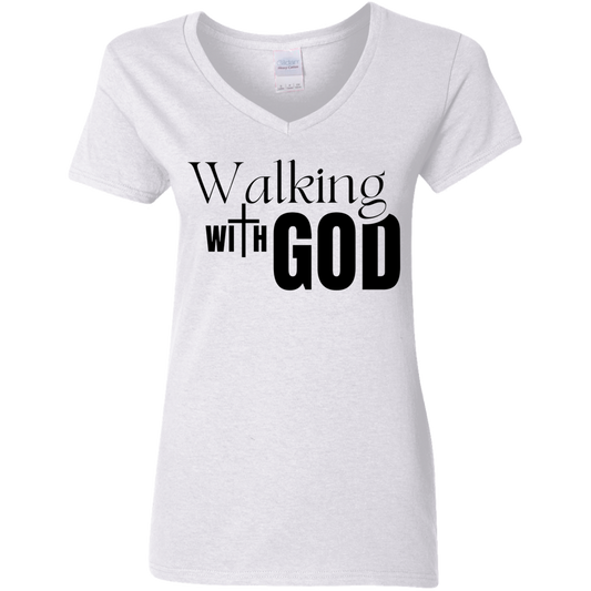 Walking with God V-Neck T-Shirt